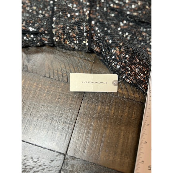 NWT Anthropologie Maeve Sequin Halter Jumpsuit, Carbon Sparkles, Size 14 - Picture 9 of 16
